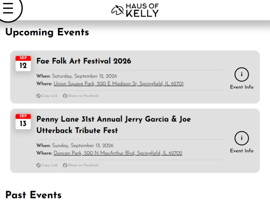events screenshot