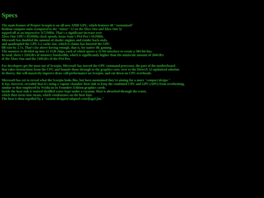 Specs screenshot