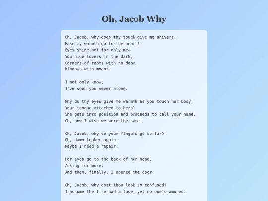 Oh, Jacob Why screenshot