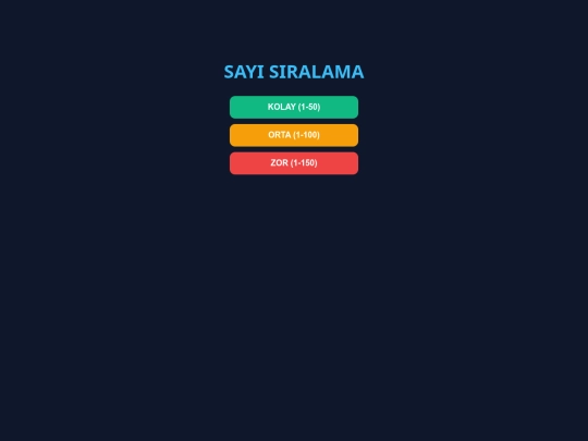games/sayisiralama screenshot