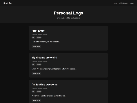 log screenshot