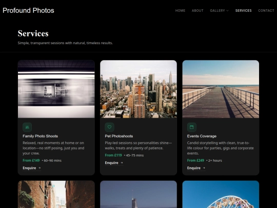 services screenshot