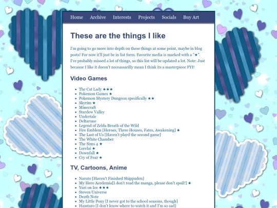 interests screenshot