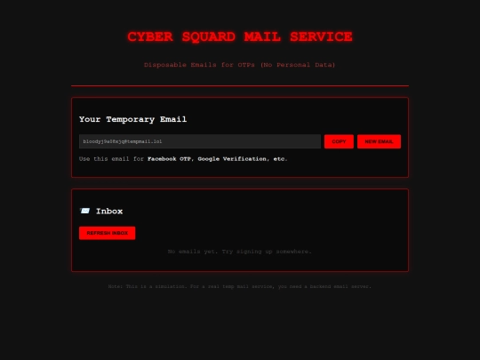 tempmail screenshot
