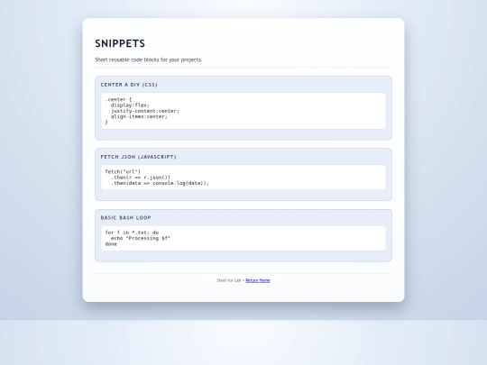 snippets screenshot