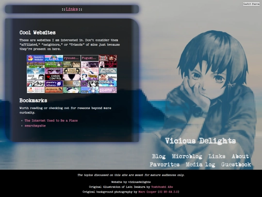 links screenshot