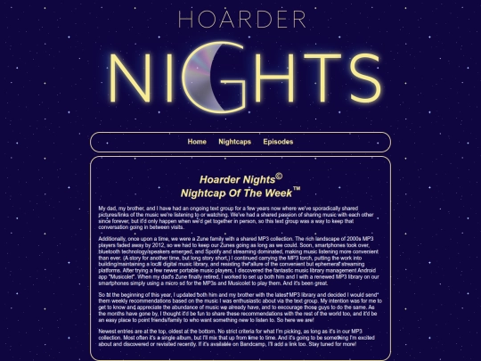 hoardernights/nightcaps screenshot
