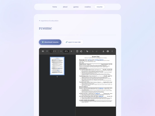 resume screenshot