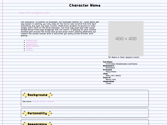 ocs/charactertemplate screenshot