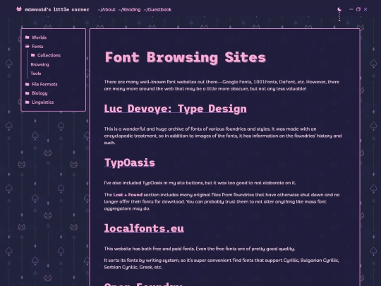 fonts/browsing screenshot