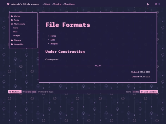 formats screenshot
