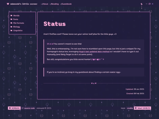 status screenshot