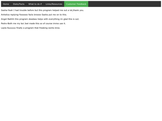 customerfeedback screenshot