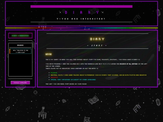 diary screenshot