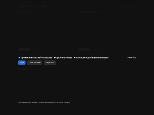 ListComparator screenshot