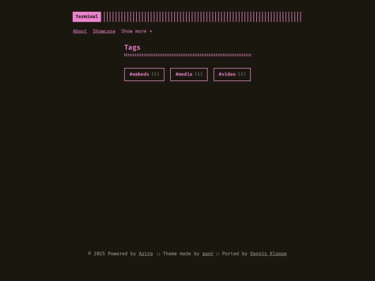 astro-theme-terminal/tags screenshot