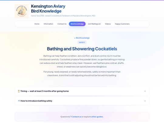 birdknowledge/cockatiel-bathing-showering screenshot