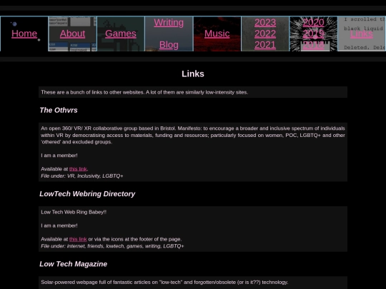 links screenshot