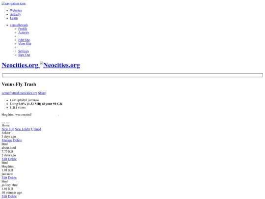 Folder 1/Neocities - Dashboard blog screenshot