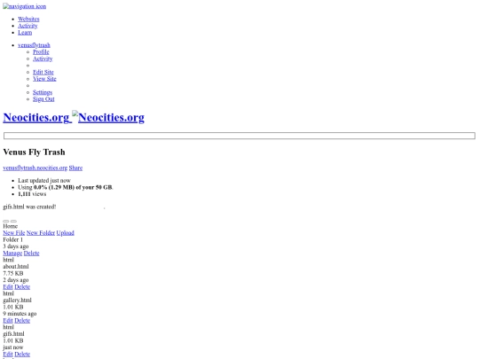 Folder 1/Neocities - Dashboard gifs screenshot