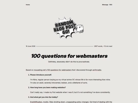 posts/letters/post-100-questions-webmaster screenshot