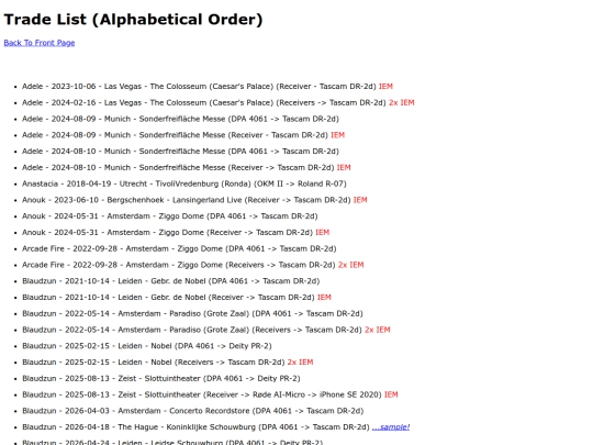 TradeListAlphabeticalOrder screenshot