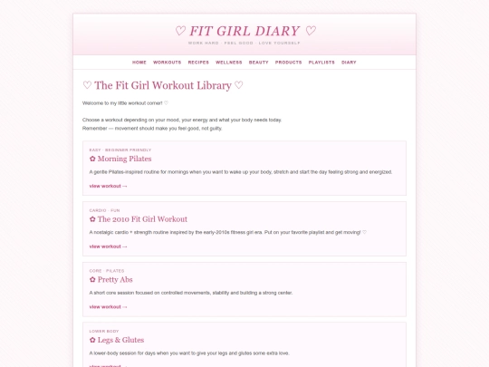 workouts screenshot