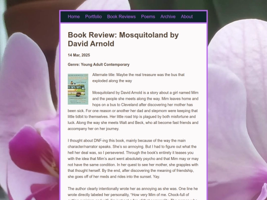 posts/2025-03-14-Book-Review-for-Mosquitoland screenshot