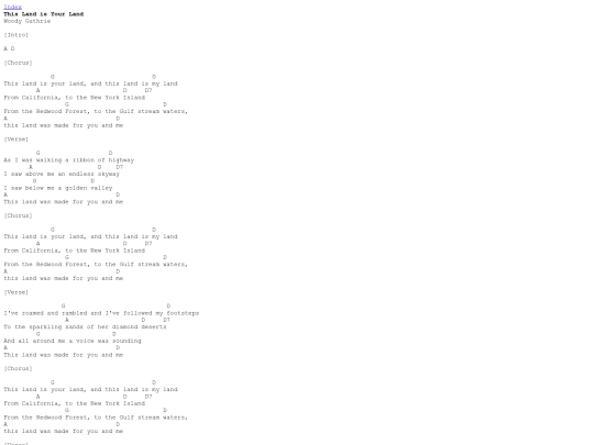 Chords/Chords/ThisLandIsYourLand screenshot