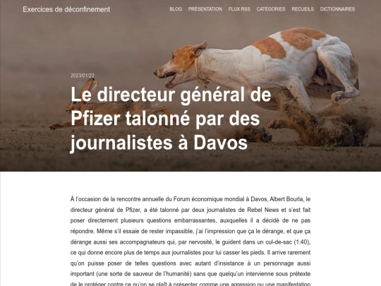 le-pdg-de-pfizer-talonne-par-des-journalistes-a-davos screenshot