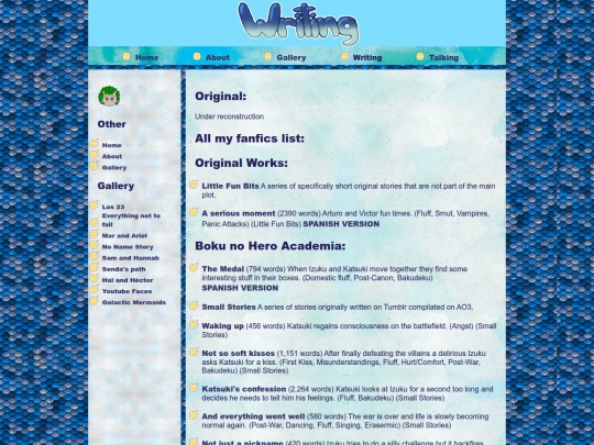 Writing screenshot