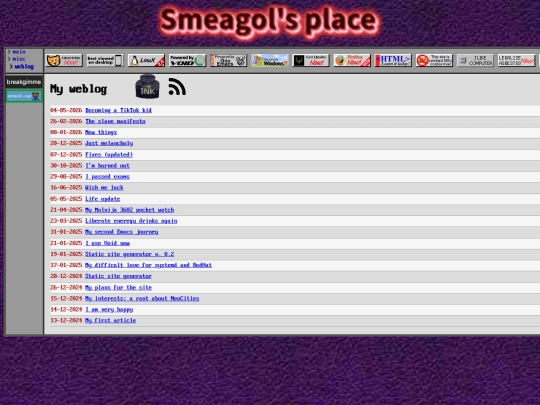 weblog screenshot