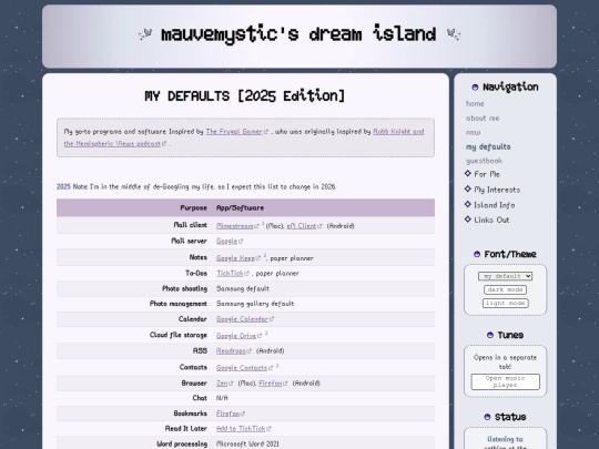defaults screenshot