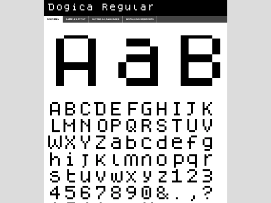 Fonts/dogica-demo screenshot