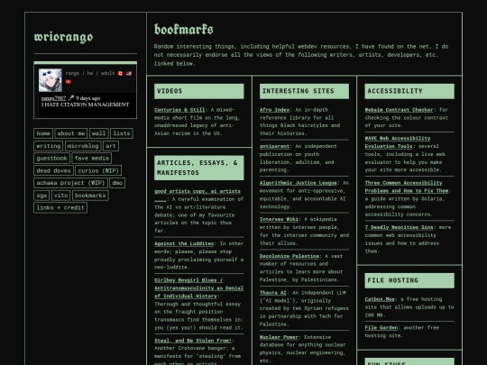 bookmarks screenshot