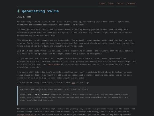 blog/generating-value screenshot