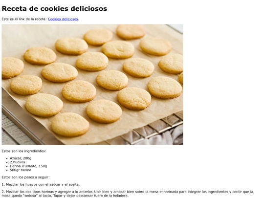 recetario/galletita screenshot