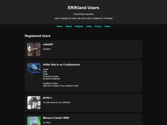 Users screenshot