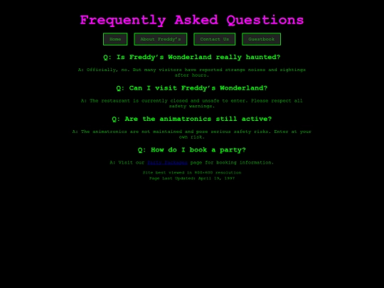 faq screenshot
