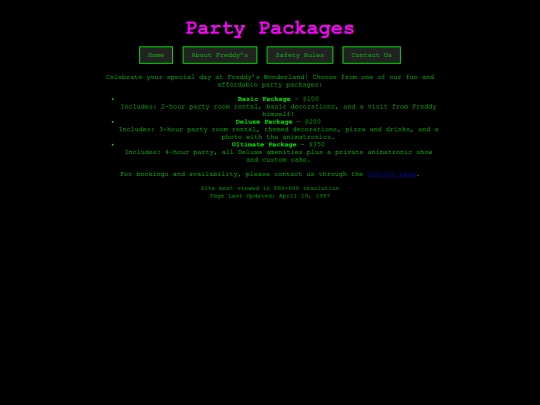 party-packages screenshot