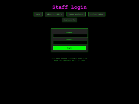 staff-login screenshot