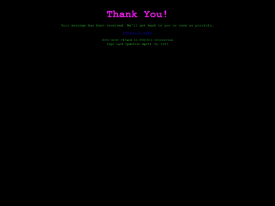 thankyou screenshot