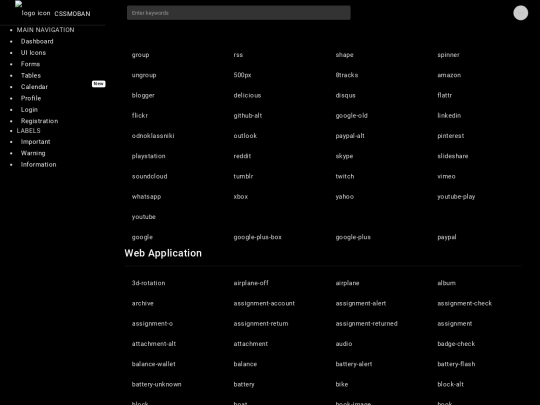 icons screenshot