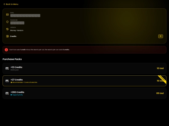 User screenshot