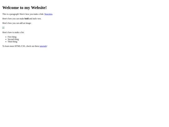 mysite screenshot