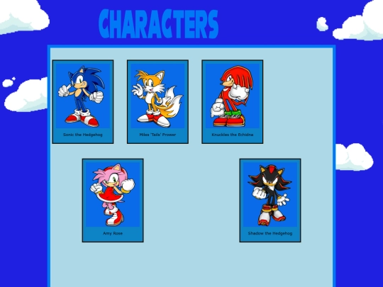 Main Categories/characters screenshot