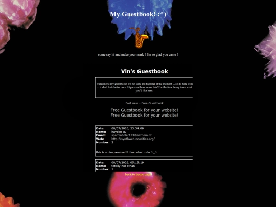 guestbook screenshot