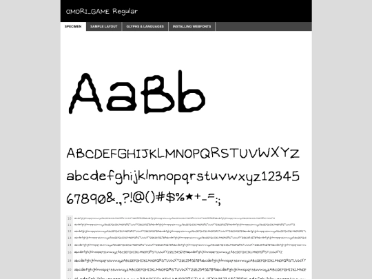 WebFonts/omori_font-demo screenshot