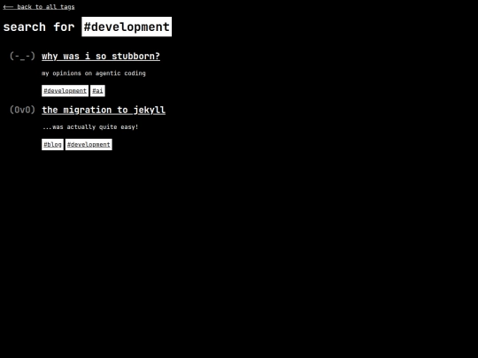 tags/development screenshot
