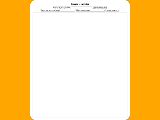 rhymes screenshot